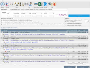 Genealogical Data - Descendants search view