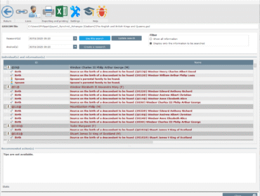 Genealogical Data - Research view (beta version)