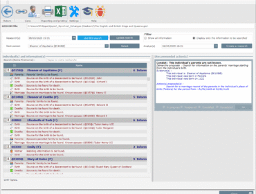 Genealogical Data - Research view