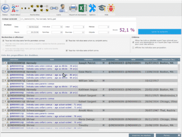 Genealogical Data Analysis - Recherche des individus isolés